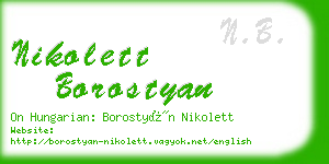 nikolett borostyan business card